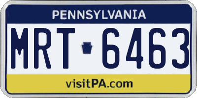 PA license plate MRT6463