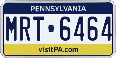 PA license plate MRT6464