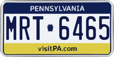 PA license plate MRT6465