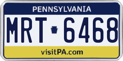 PA license plate MRT6468