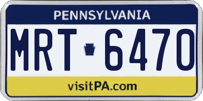 PA license plate MRT6470