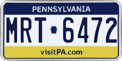 PA license plate MRT6472