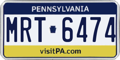 PA license plate MRT6474