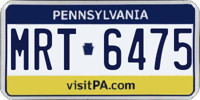 PA license plate MRT6475