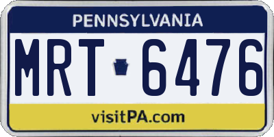 PA license plate MRT6476