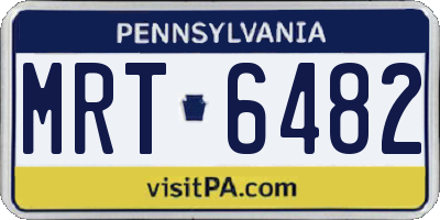 PA license plate MRT6482