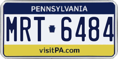 PA license plate MRT6484