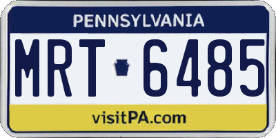 PA license plate MRT6485