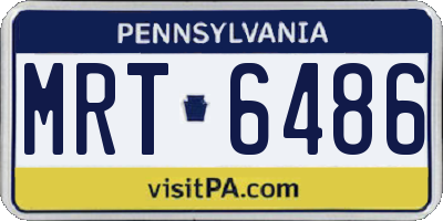 PA license plate MRT6486