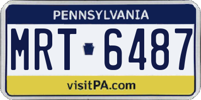 PA license plate MRT6487