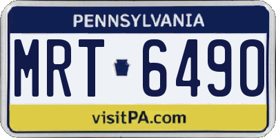 PA license plate MRT6490