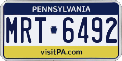 PA license plate MRT6492