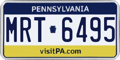 PA license plate MRT6495