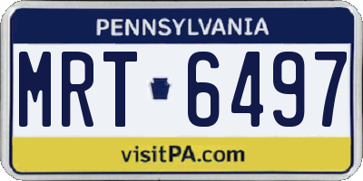 PA license plate MRT6497