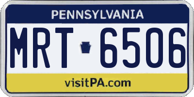 PA license plate MRT6506