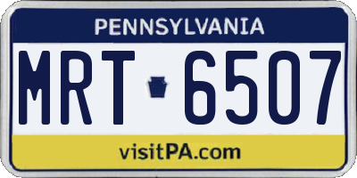 PA license plate MRT6507