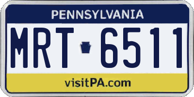 PA license plate MRT6511