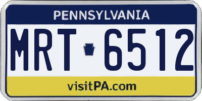 PA license plate MRT6512
