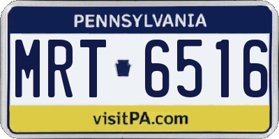 PA license plate MRT6516