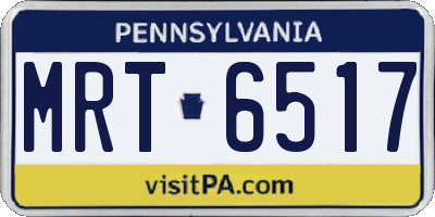 PA license plate MRT6517