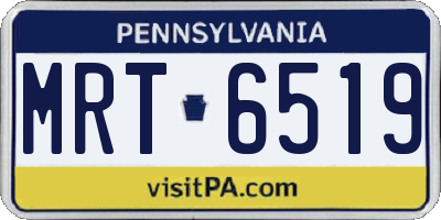 PA license plate MRT6519