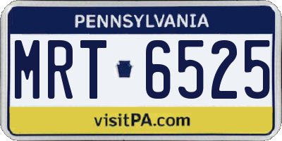PA license plate MRT6525