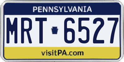 PA license plate MRT6527