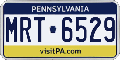 PA license plate MRT6529