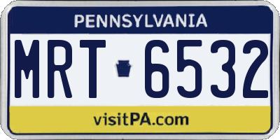PA license plate MRT6532