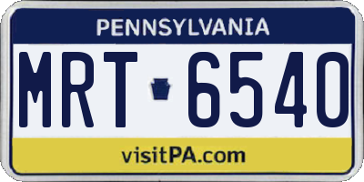 PA license plate MRT6540