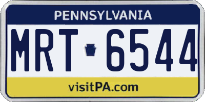 PA license plate MRT6544