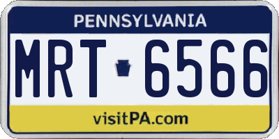 PA license plate MRT6566