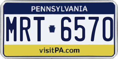 PA license plate MRT6570