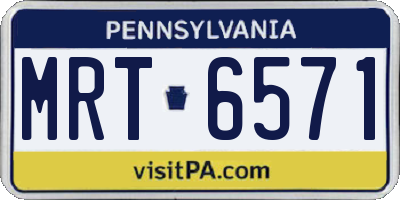 PA license plate MRT6571