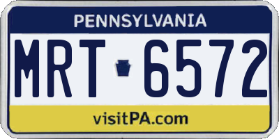 PA license plate MRT6572