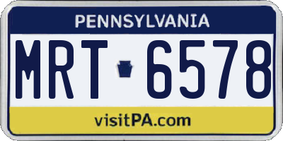 PA license plate MRT6578