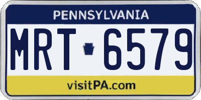 PA license plate MRT6579
