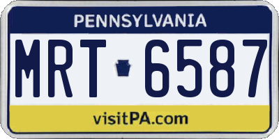 PA license plate MRT6587