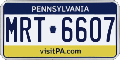 PA license plate MRT6607