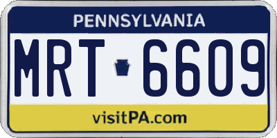 PA license plate MRT6609