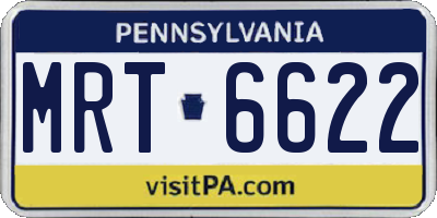 PA license plate MRT6622