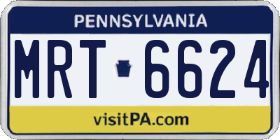 PA license plate MRT6624