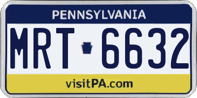 PA license plate MRT6632