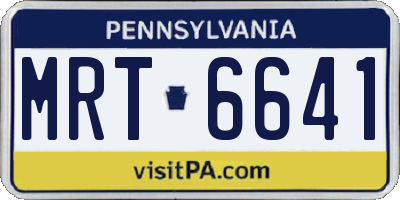 PA license plate MRT6641