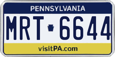 PA license plate MRT6644