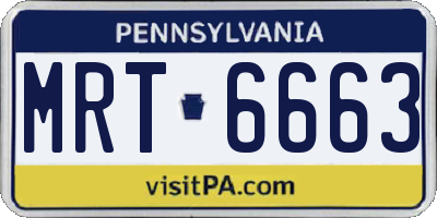 PA license plate MRT6663
