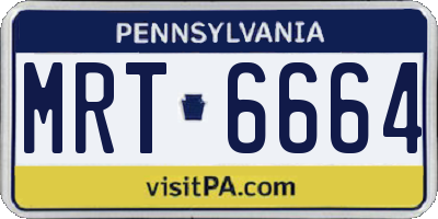 PA license plate MRT6664