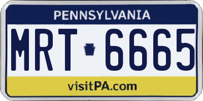 PA license plate MRT6665