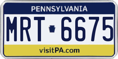 PA license plate MRT6675