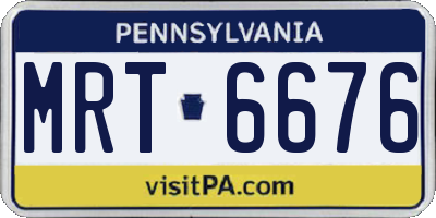 PA license plate MRT6676